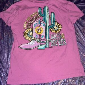 “Love Me Some Boots & Buc-Ees” cowgirl shirt